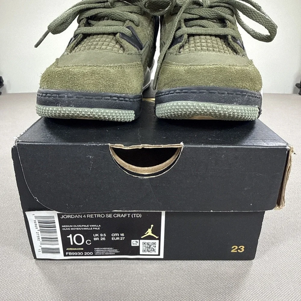 Jordan Air Jordan 4 Retro SE Craft Size 10C Olive Green With Box FB9930-200